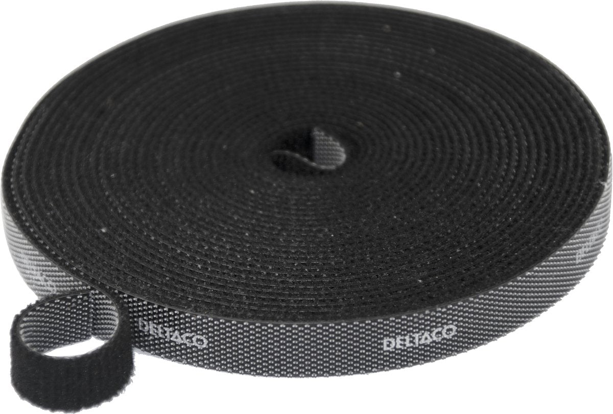 Fascetta fermacavi Deltaco cm05 Velcro - 10mm x 5m - nera
