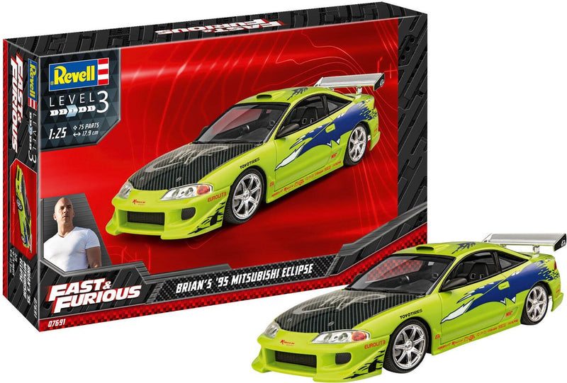 Revell model kit fast furious - brian's 1995 mitsubishi eclipse 1:25 - 75 pz.