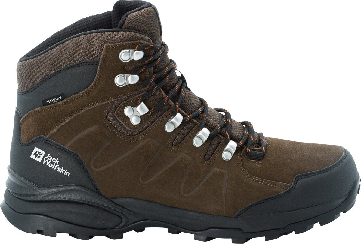 Jack wolfskin refugio texapore mid m heren wandelschoenen - brown phantom - maat 44
