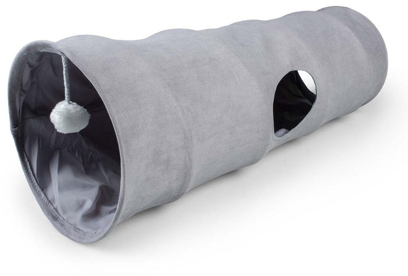 Duvo plus tunnel gioco fusa per gatti l-80x25x25 cm grigio