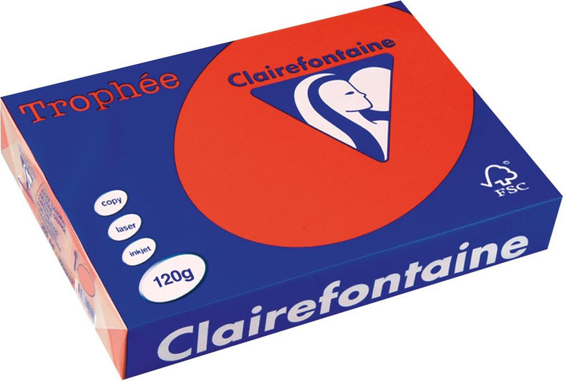 Clairefontaine papel de color rojo 120 g 21x29,5 cm