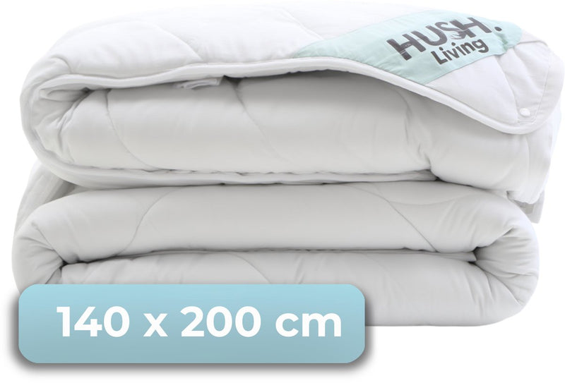 Cállate. living hush living - edredón sintético - 4 estaciones - 140x200 cm - 200 g/m2 + 300 g/m2 fibra de poliéster de alta calidad - con trabillas de sujeción - suave y ligero