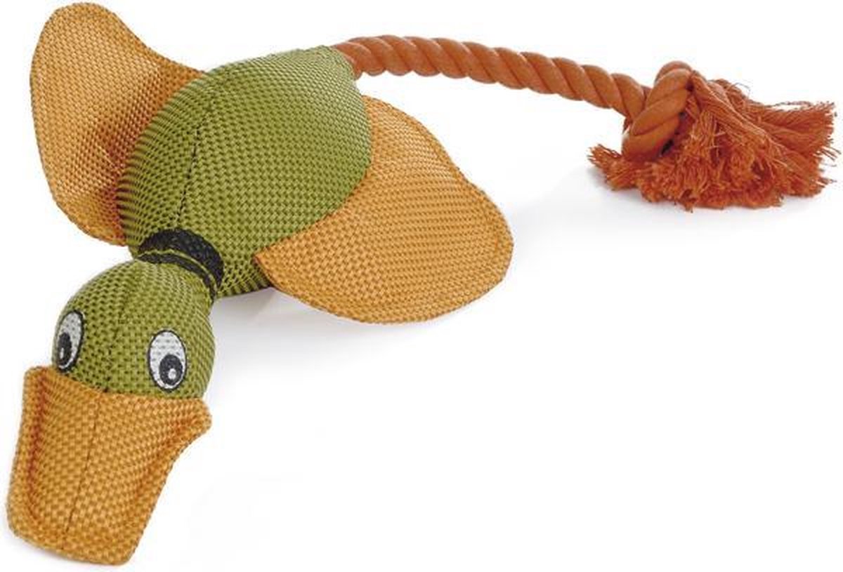 Anatra Beeztees - giocattolo per cani - incl. cordone - 45x20x6,5 cm