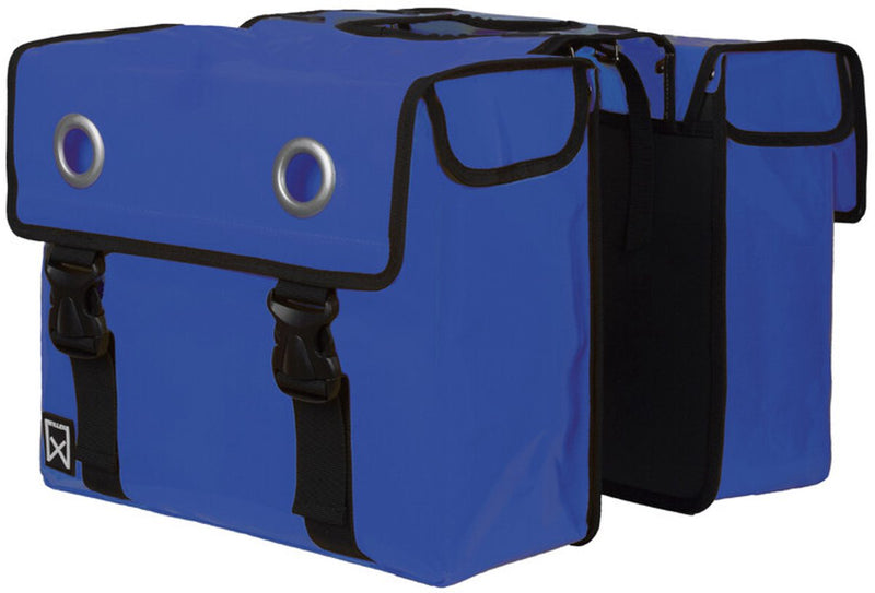 Bolsa doble para bicicleta Willex - bisonyl - azul - 52l - montaje universal