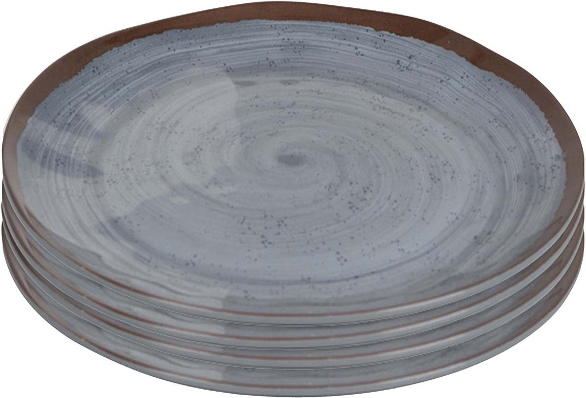 Bo-camp - dinerbord - halo - 4 stuks - melamine - grijs