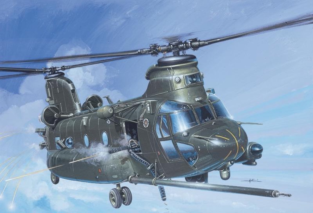 Italeri model kit aereo - 1218 boeing mh-47e soa chinook - elicottero in plastica - 1:72 - modellismo