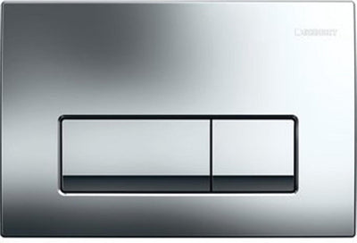 Geberit delta50 bedieningsplaat - 2-toets spoeling - rechthoekige knoppen - glans chroom