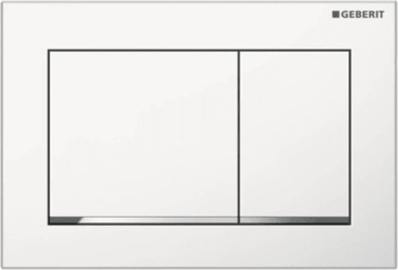 Placa de control Geberit omega20 - empotrar 2 botones - cuadrada - blanco cromo brillo blanco