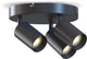 Calex plafondlamp - 3-lichts - opbouwspot - rond - zwart - goud