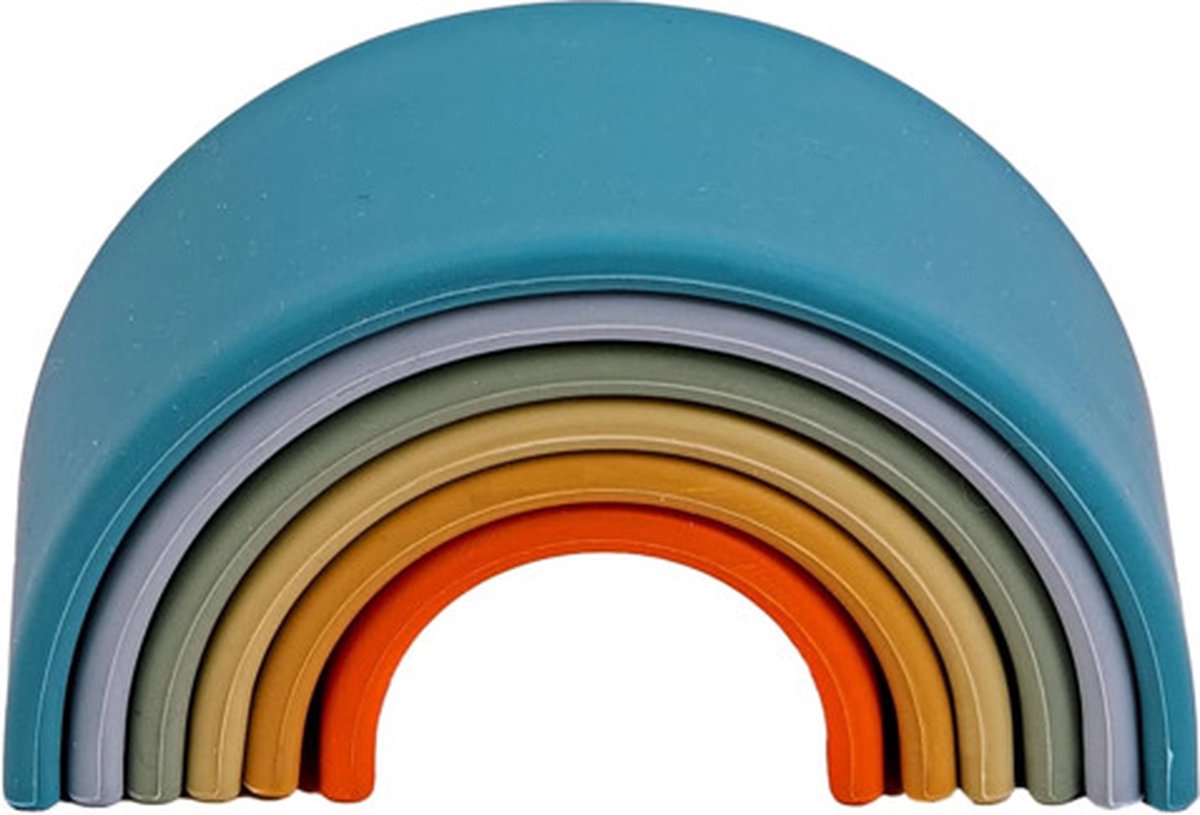 Set di giocattoli Dëna 6 pezzi natura arcobaleno in silicone