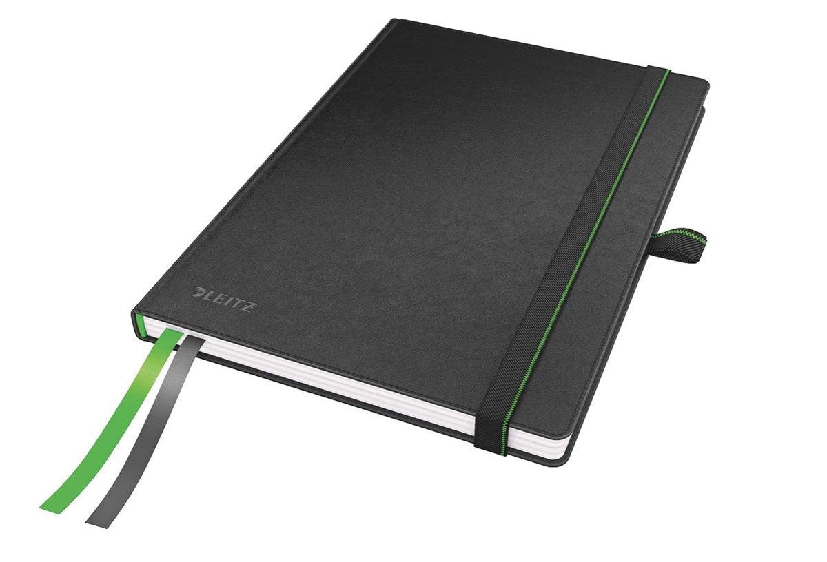 Cuaderno analógico completo Leitz A5 rayado - con tapa dura - cierre elástico - negro