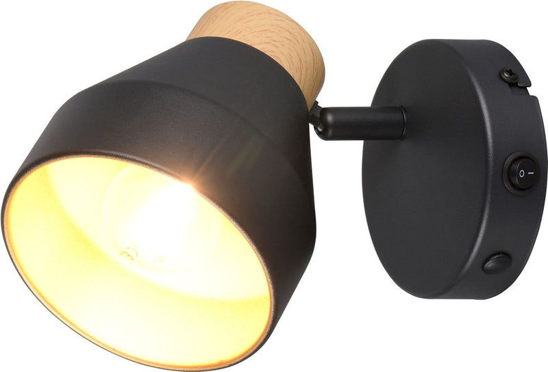 Rl vive tu realidad luminosa valentin - spot - negro mate - excl. 1x e14 4 w - montaje en techo - adecuado para montaje permanente o enchufe - casalum
