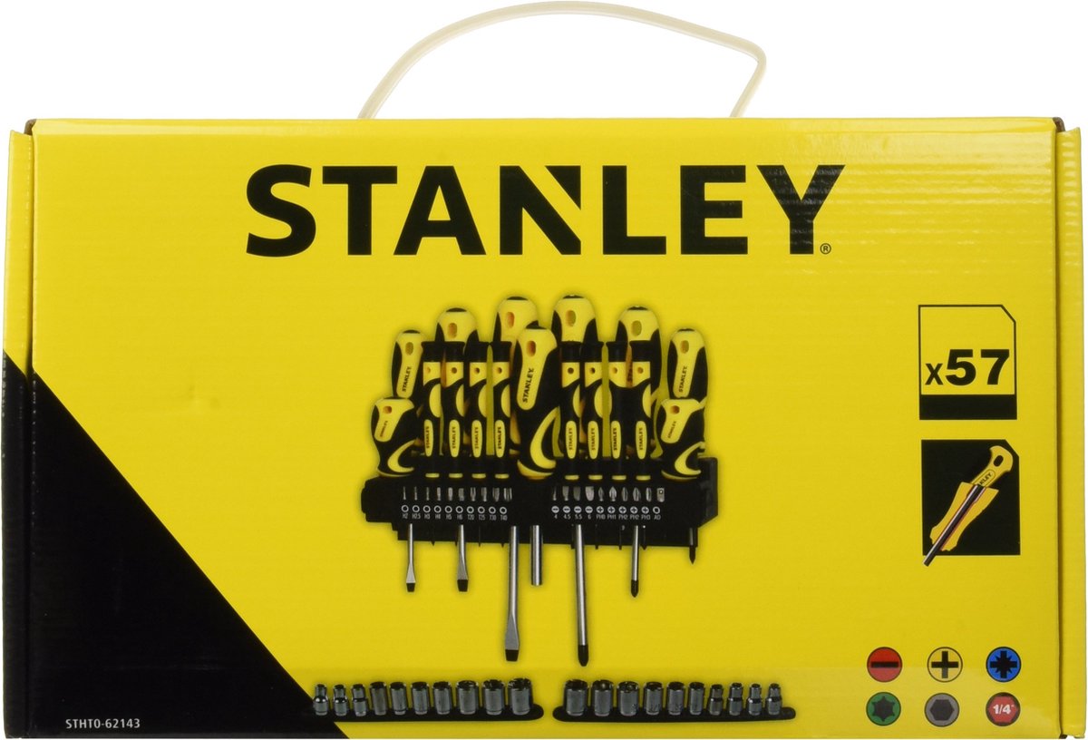 Set cacciaviti Stanley con impugnatura ammortizzata da 57 pezzi - stht0-62143