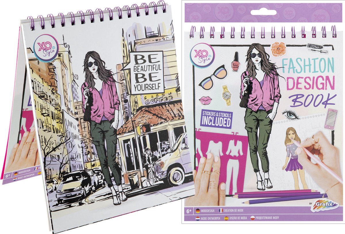 Libro adesivo di design di moda Grafix + stencil