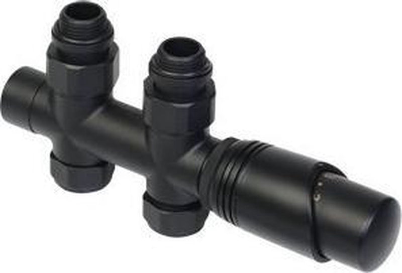 Plieger Como Design - set di blocchi inferiori dritti - incl. raccordo - 15 e 16 mm - nero opaco
