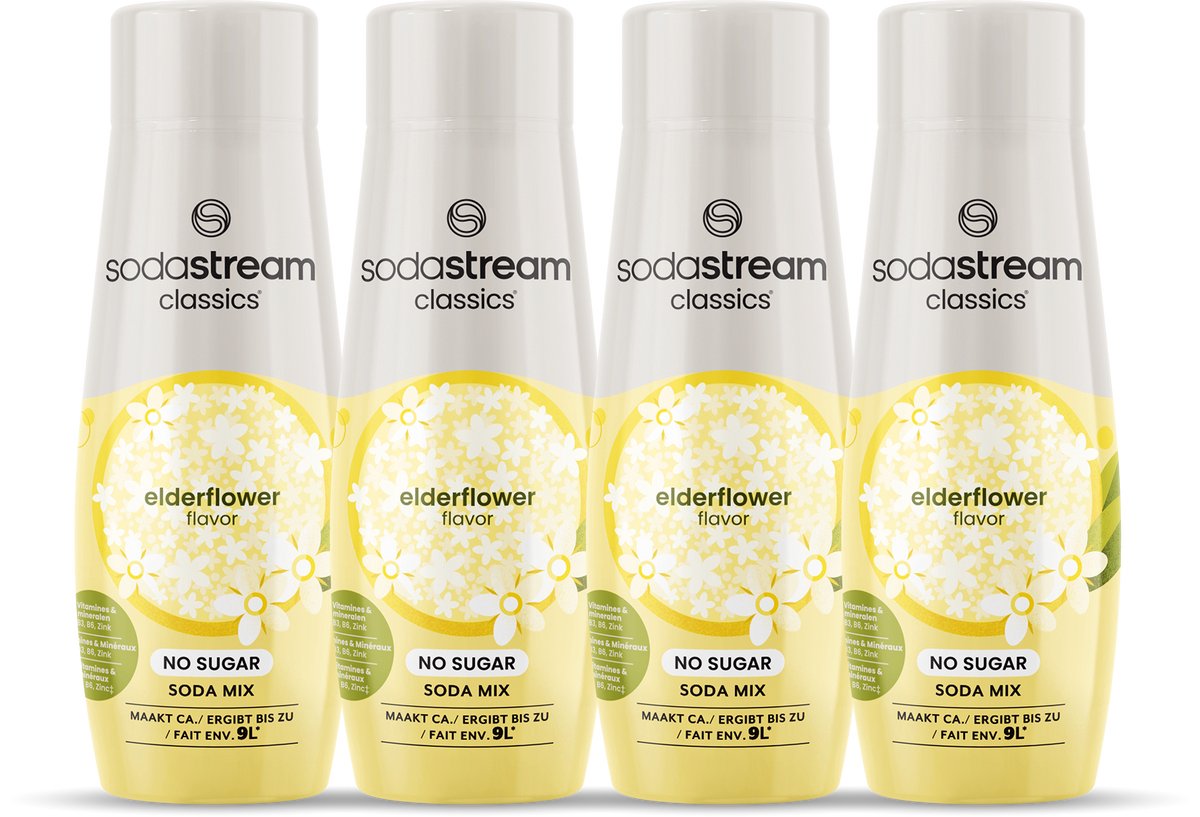 Sodastream classics sciroppo di fiori di sambuco 440 ml, buono per bevande frizzanti da 9 litri