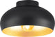 Eglo mogano 2 plafondlamp - e27 - ø28 cm - zwart|bladgoud