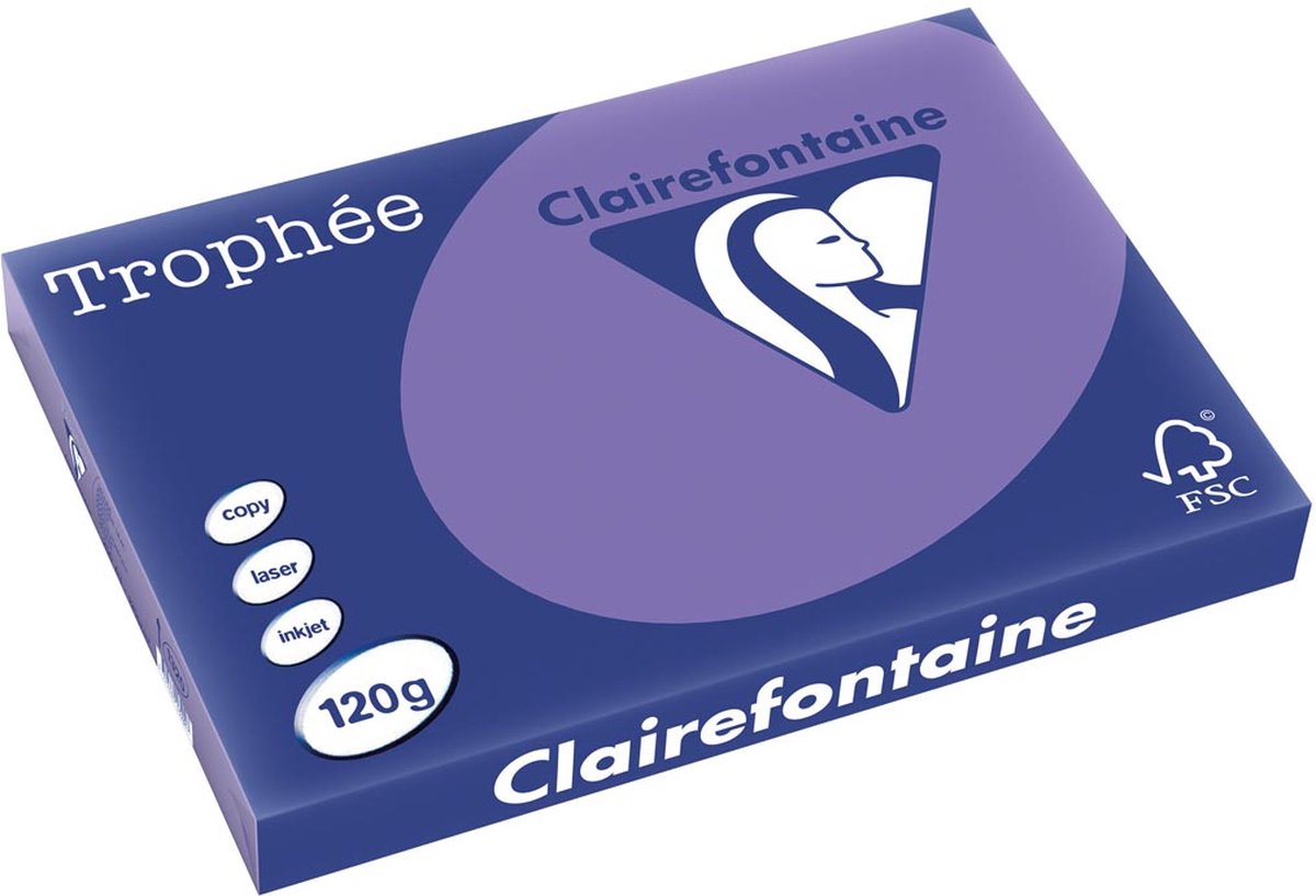 Clairefontaine trophée intense a3 viola 120 g 250 fogli