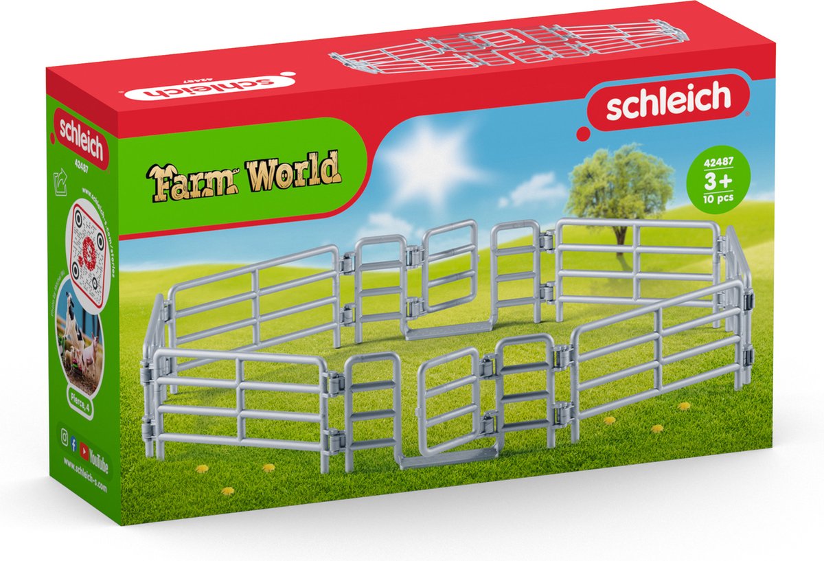 Mondo della fattoria Schleich - recinzione per pascolo - accessori - giocattoli per bambini e bambine - da 3 a 8 anni - 42487