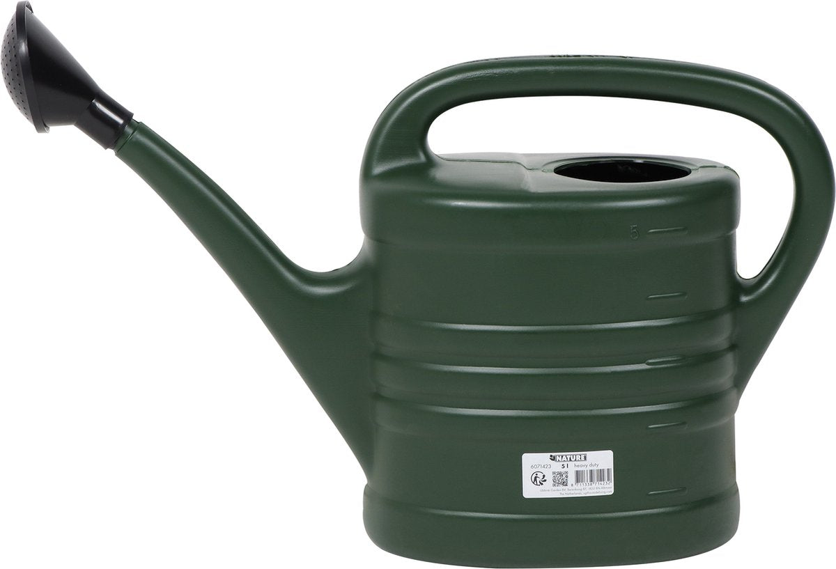 Nature - Annaffiatoio 10l - plastica - verde scuro - con ugello spray - annaffiatoio per piante da giardino