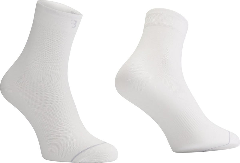 Bbb Cycling calcetines de ciclismo blancos - 3 pares - longitud: 13 cm - calcetines de ciclismo duraderos verano - talla 39 43 - calcetines de ciclismo para hombres y mujeres - combifeet bso-20
