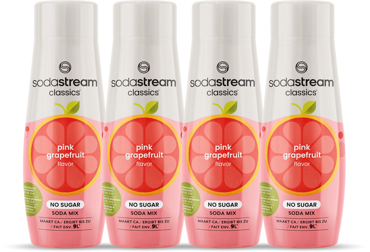Jarabe cero de pomelo rosado Sodastream - paquete de 4