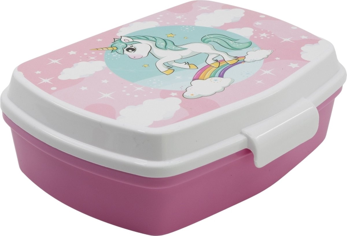 Stor unicorn regenboog broodtrommel