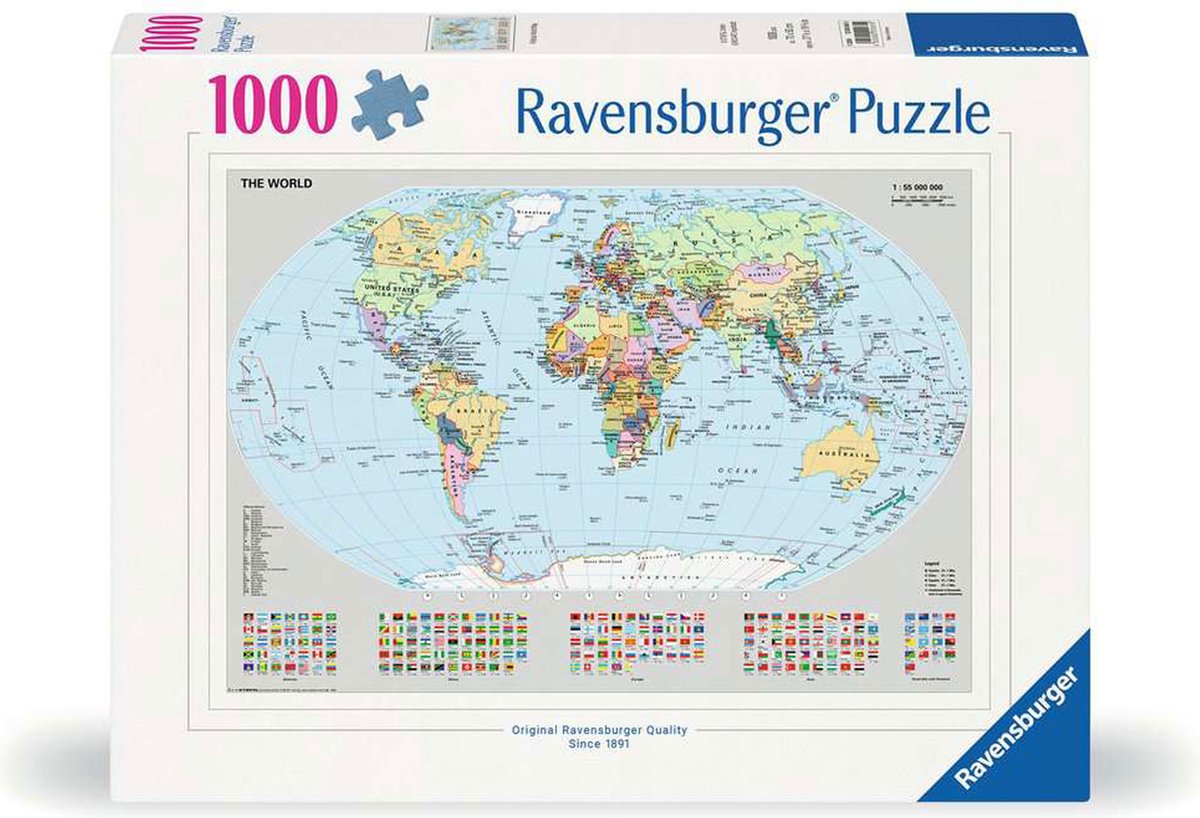 Ravvensburger Jigsaw Puzzle Political World Map, 1000st.