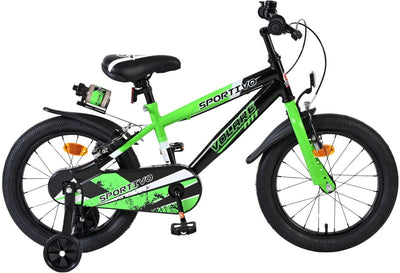 Valorare SportVo per bambini Bike Boys da 16 pollici Brani a due mani nera da 16 pollici