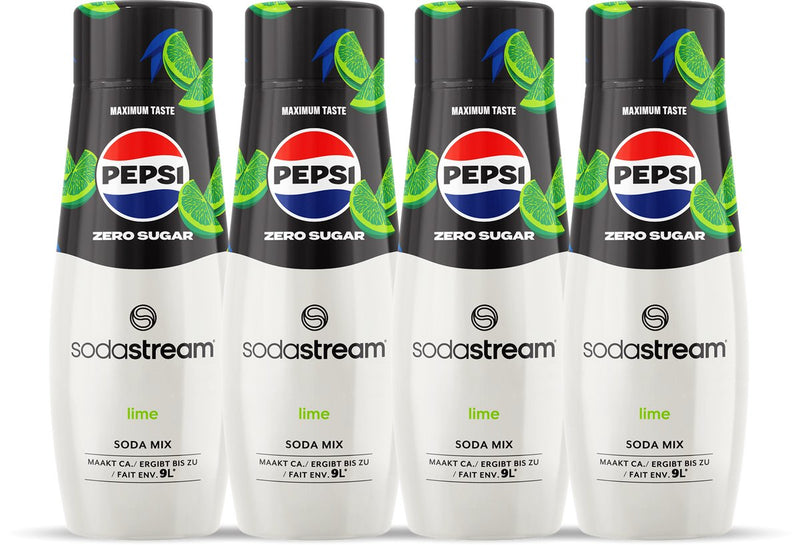 Sodastream sciroppo pepsi lime cola zero - confezione da 4