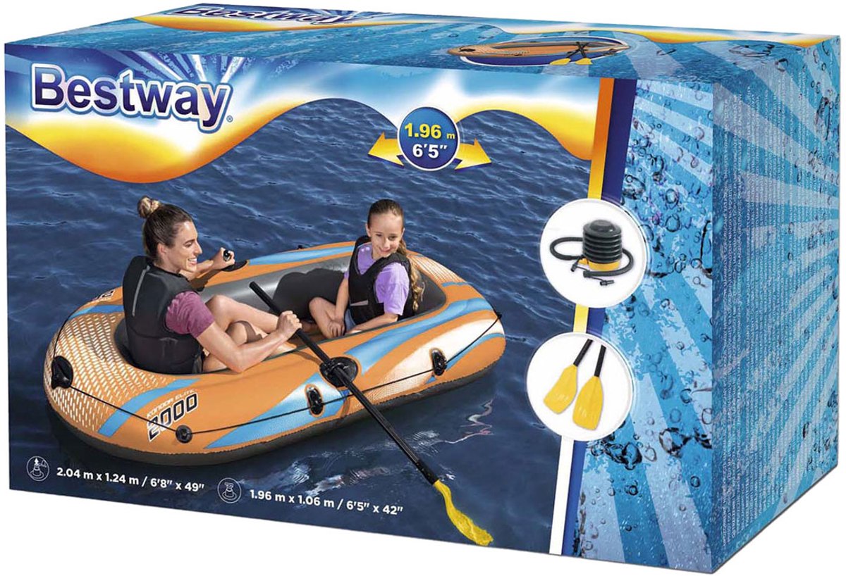 Bestway Kondor 2000 Barco inflable Set 2 personas naranja