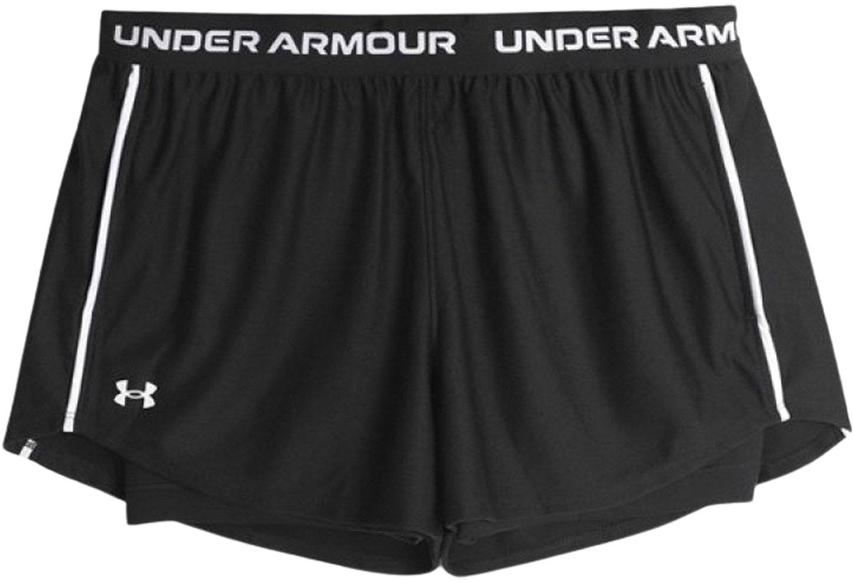 Under armour tech play up 2in1 shorts-blk Pantalón deportivo para mujer - negro - blanco