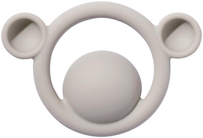 Moluk nogi bear beige, anello da dentizione tattile, in gomma siliconica, in scatola 12,5x2x8,5cm, 0+