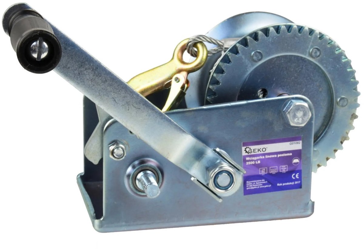 Geko handlier - 1150 kg - 10 m staalkabel - dubbele versnelling - handrem