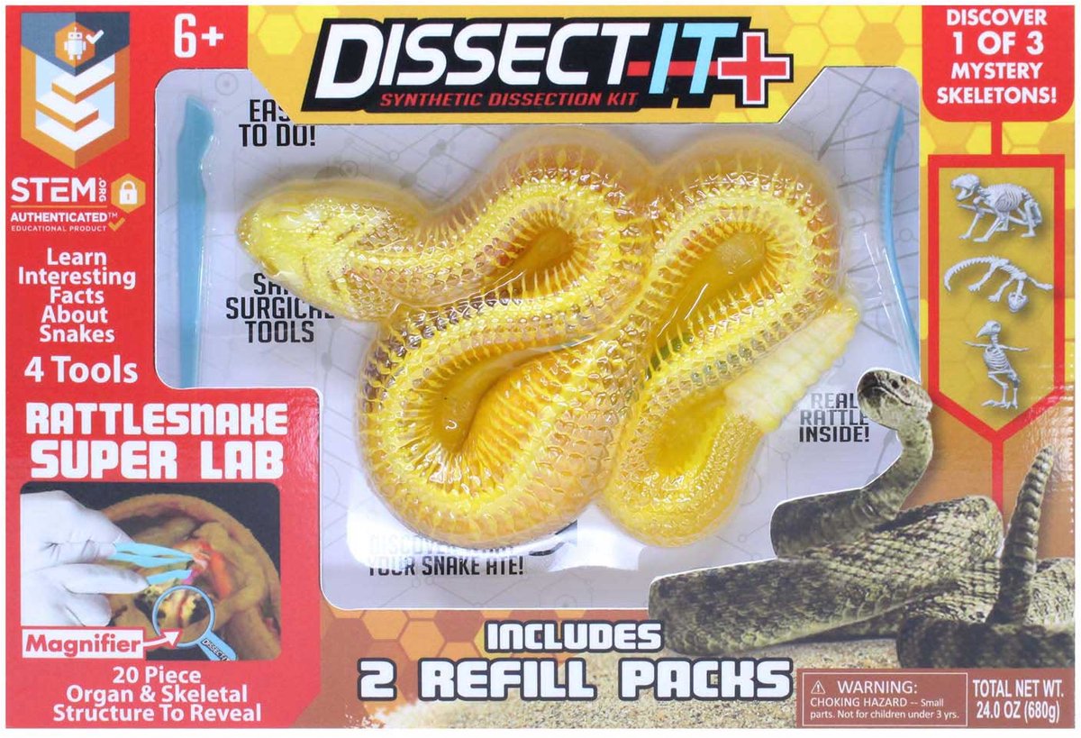Dissect-it dissects a rattlesnake mega gift box