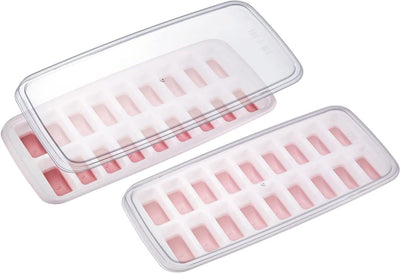 Westmark luna ijsblokjesmaker - ijsblokjesvorm met deksel, voor het maken van 18 kleine, ronde ijsblokjes bolletjes, transparant rood wit - kunststof, bpa-vrij, 2
