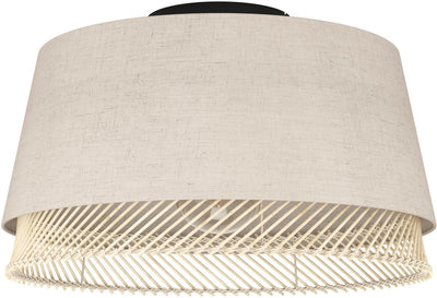 Eglo tabley plafondlamp - e27 - ø 38 cm - natuur|bruin|zwart - textiel