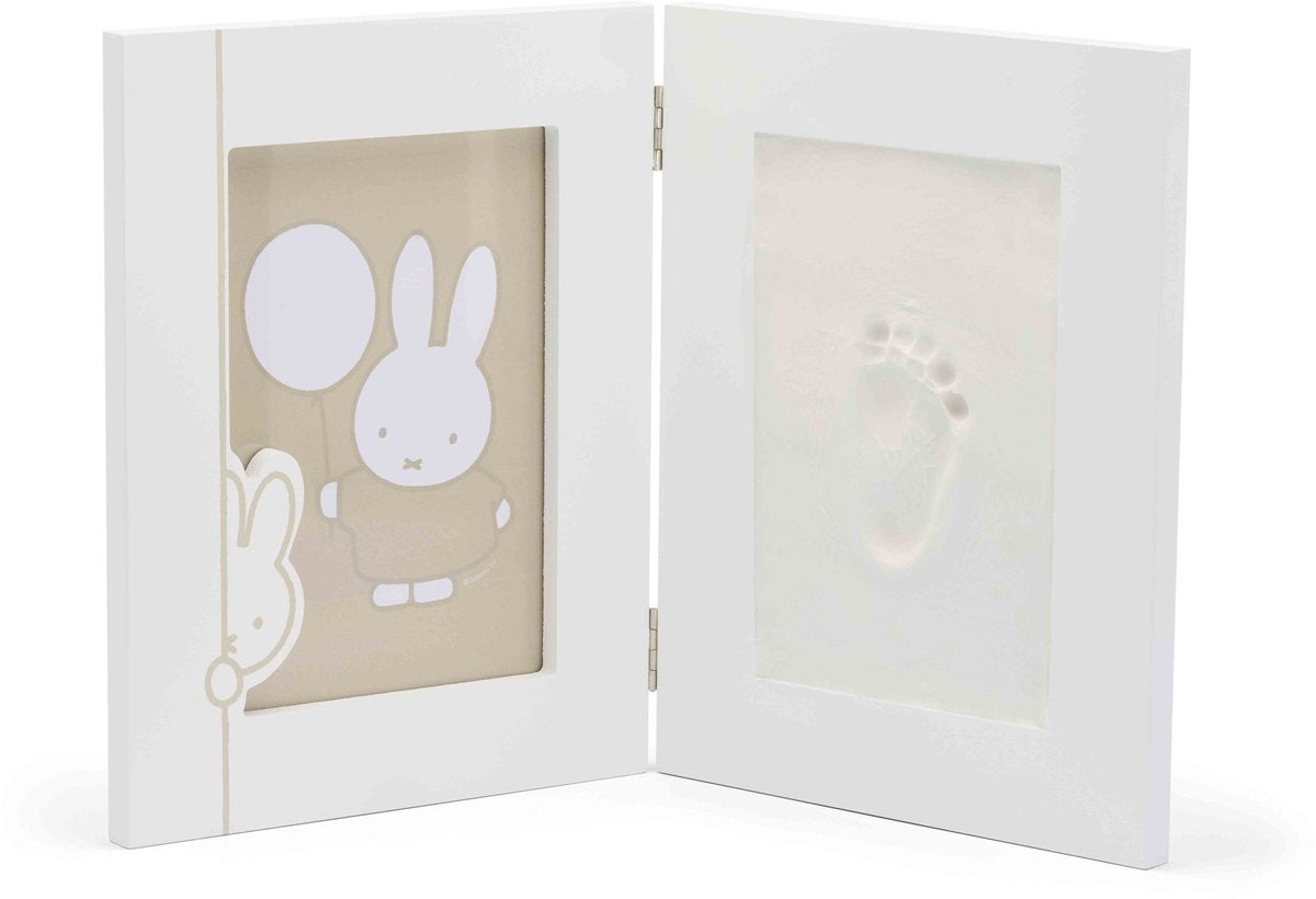 Dooky x nijntje double frame small - 2d baby hand- voetafdruk lijst – persoonlijk kraamcadeau