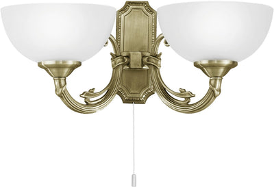 Eglo savoy - wall lamp - 2 lights - bronze - white