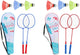 Eddy toys badmintonset - 2 rackets en 3 shuttles - inclusief draagtas - badminton set voor buiten - recreatief gebruik - artikel 30752 - 1 willekeurige kleur