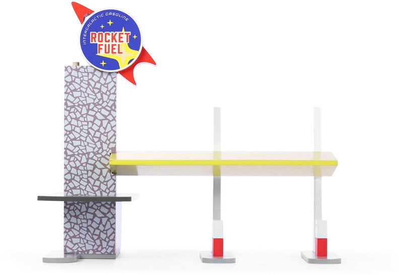 Candylab Toys Candylab macchinina in legno pressofuso - stazione di rifornimento per razzi - Candycar World
