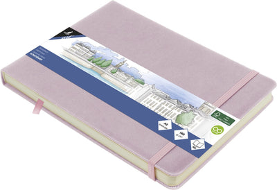 Quaderno per schizzi Kangaro - a5 orizzontale - viola - copertina rigida in pu - con elastico e nastro - k-861233