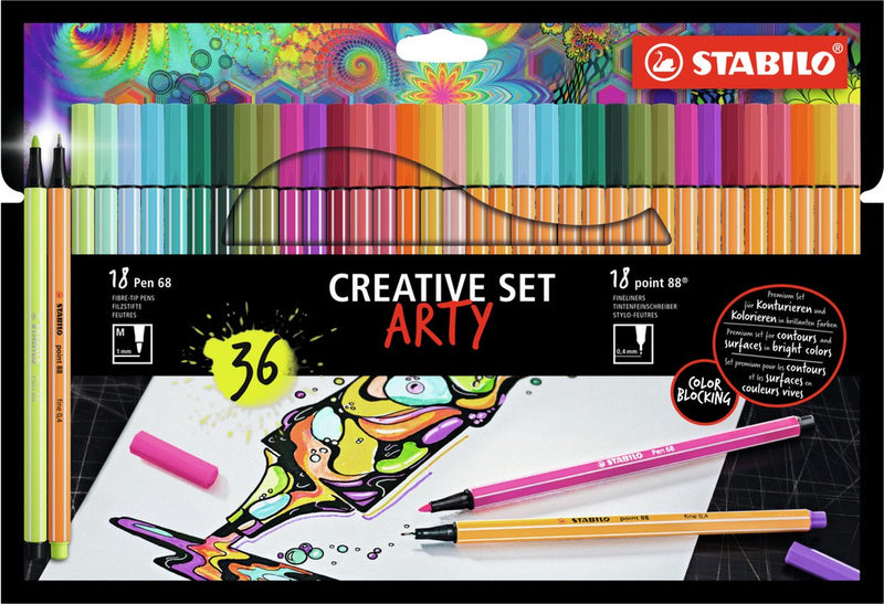 Stabilo stabilo set arty fieltro -tip plumas 68 88 36 piezas