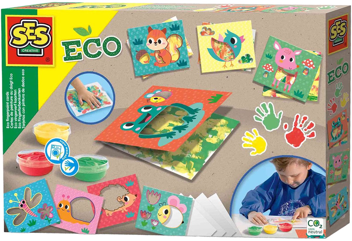 Tarjetas de pintura con los dedos de SES SES
