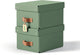 Caja de almacenamiento pequeña con tapa Leitz puro - juego de 2 - 7 l - cartón 100% reciclado - verde