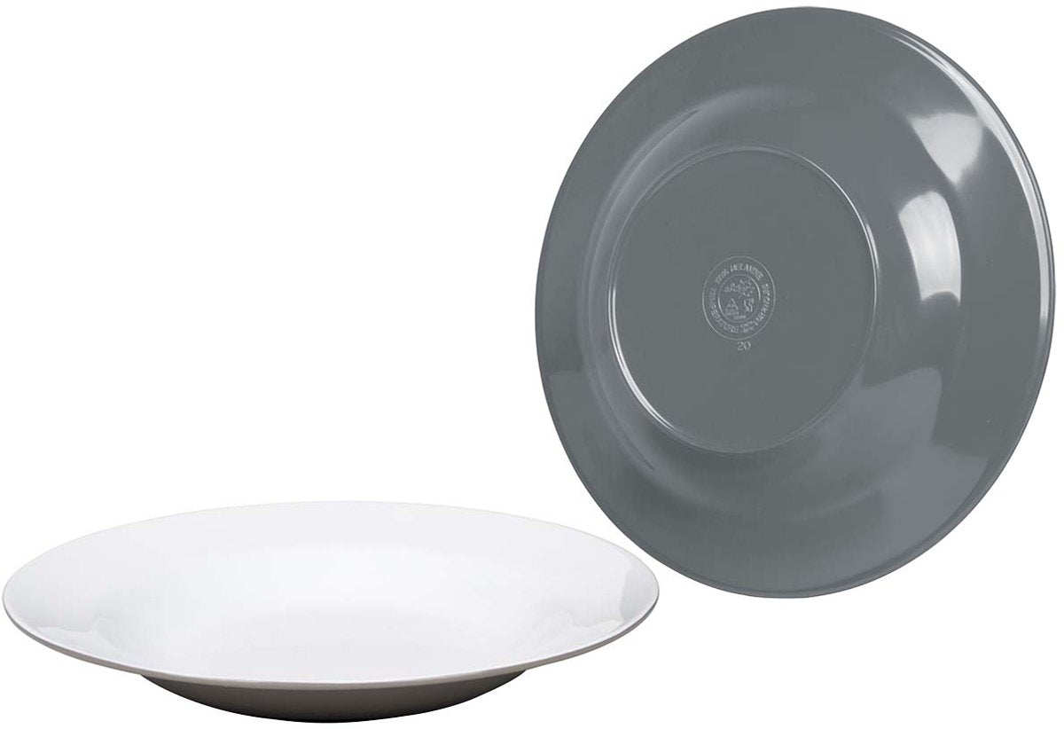 Bo-camp - plato hondo - bicolor - melamina - 4 piezas - gris