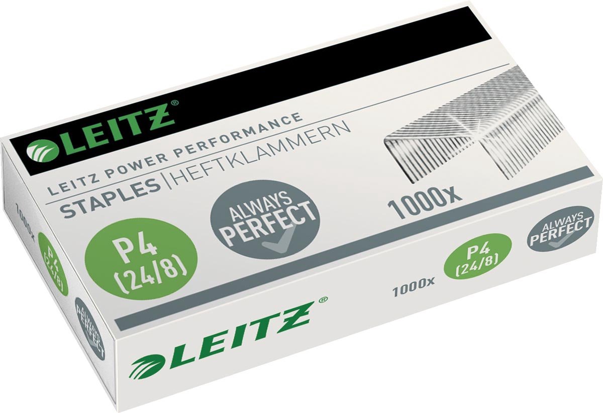 Grapas leitz plata 24 8 acero 1.000 piezas 40 hojas