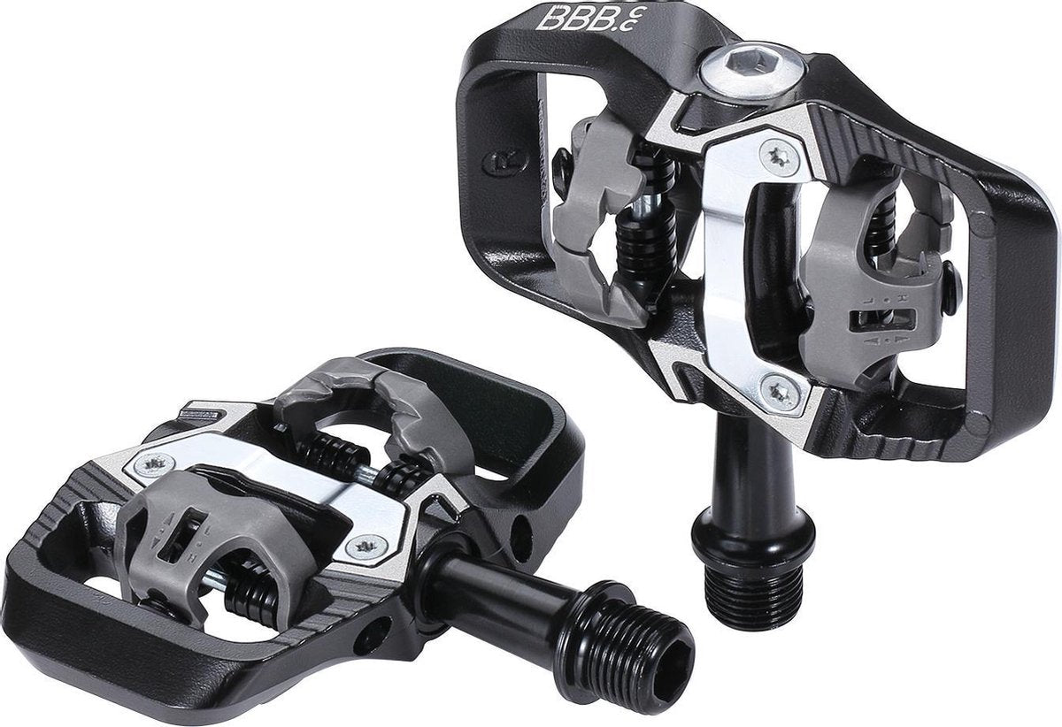Pedali bicicletta Bbb trailmount mtb clipless set bpd-71 - nero opaco - 90 x 60 mm