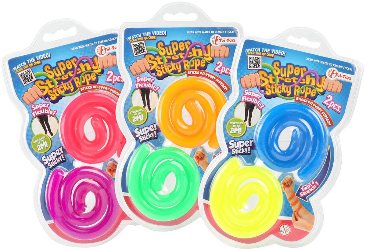 Toi-toys Sticky Stretch Ropes, 2st.