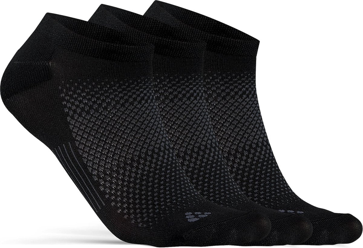 Craft core dry footies 3-pack unisex sportsokken - zwart